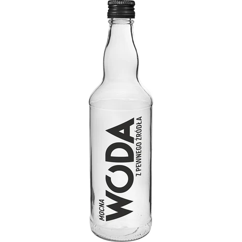 Fles 0,5 L met dop en opdruk sterke Water - 2 ['fles voor likeur', ' fles met opdruk', ' zelfgestookte drank', ' fles voor likeur', ' fles voor wodka', ' fles voor wodka', ' decoratieve fles', ' fles 500 ml', ' glazen fles', ' bruiloftsfles', ' voor de landelijke tafel', ' fles voor water']