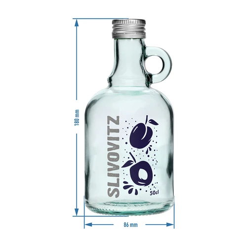 Fles 0,5 L met schroefdop en 2-kleuren opdruk Slivovitz - 4 stuks - 7 ['fles voor zelfgemaakte pruimenbrandewijn', ' fles pruimenbrandewijn', ' fles', ' glazen fles 500 ml', ' fles 0', '5 L', ' flessen met opdruk', ' fles met opdruk', ' fles met kurk', ' fles met opdruk en kurk', ' flessen met kurken']