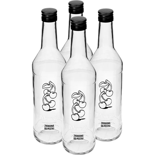 Fles 0,5 L met schroefdop en opdruk Kersenlikeur - 4 stuks - 2 ['kersenlikeur', ' kersenlikeur', ' fles voor kersenlikeur', ' fles voor likeuren', ' flessen voor likeuren', ' fles met schroefdop', ' flessen met opdruk', ' glas met opdruk', ' glazen flessen', ' glazen flessen met schroefdoppen']