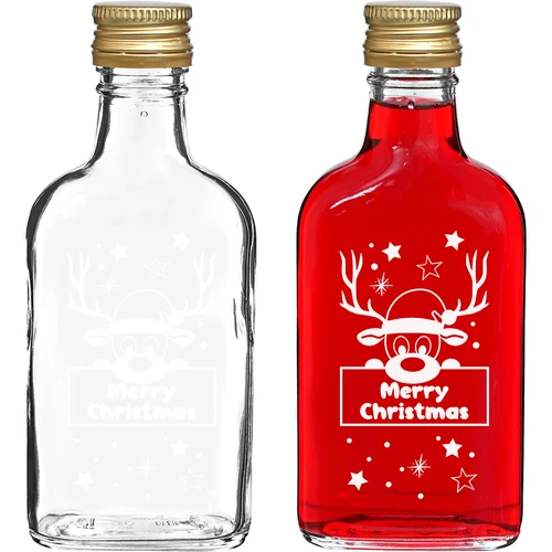 Fles 200 ml met schroefdop, Kerstprint Rendier, 6 stuks - 3 ['fles', ' flessen', ' fles met opdruk', ' fles voor de feestdagen', ' fles voor Kerstmis', ' fles voor likeuren', ' fles voor zelfgestookte drank', ' fles voor alcohol', ' glazen fles met kurk', ' fles 200 ml met schroefdop', ' heupflessen', ' kleine fles', ' set voor de feestdagen', ' fles onder de kerstboom', ' drankjes voor de feestdagen', ' kleine decoratieve fles', ' Merry Christmas', ' kerstcadeau']