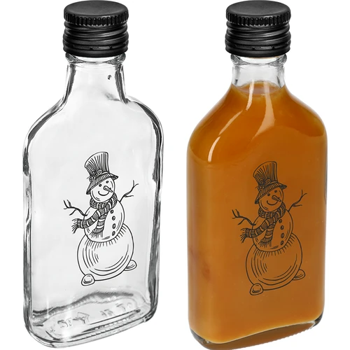 Heupfles 200 ml met schroefdop, opdruk ‘Sneeuwpop’, 1 stuk - 3