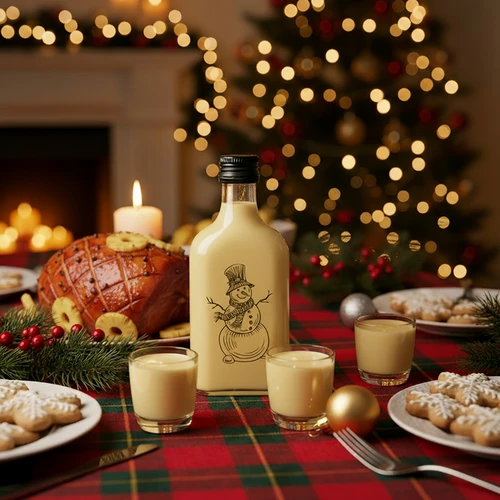 Heupfles 200 ml met schroefdop, opdruk ‘Sneeuwpop’, 1 stuk - 6