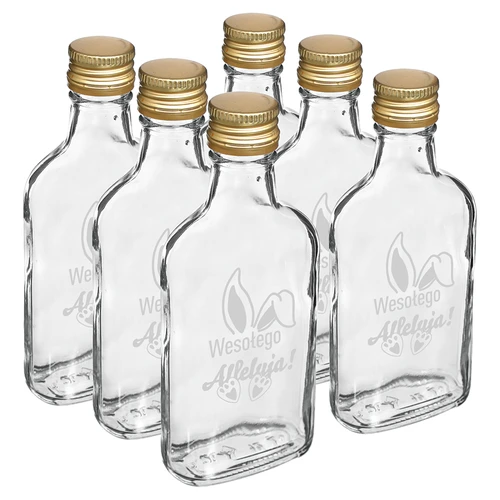 Fles 200ml met schroefdop, opdruk KONIJNENOREN 6st - 2 ['fles', ' flessen', ' fles met opdruk', ' fles voor de feestdagen', ' fles voor Pasen', ' fles voor likeuren', ' fles voor zelfgestookte drank', ' fles voor alcohol', ' glazen fles met kurk', ' fles 200 ml met schroefdop', ' heupflessen', ' kleine fles', ' set voor de feestdagen', ' dranken voor de feestdagen', ' kleine decoratieve fles']