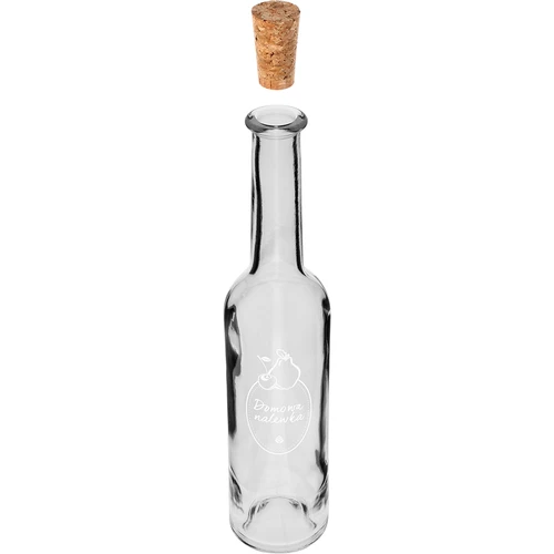 Fles 350 ml met kurk, opdruk Zelfgemaakte likeur - 3 ['voor likeur', ' zelfgemaakte likeur', ' kersenlikeur', ' kweeperenlikeur', ' aronia-likeur', ' alcoholfles', ' zelfgemaakte alcohol', ' fles met opdruk']