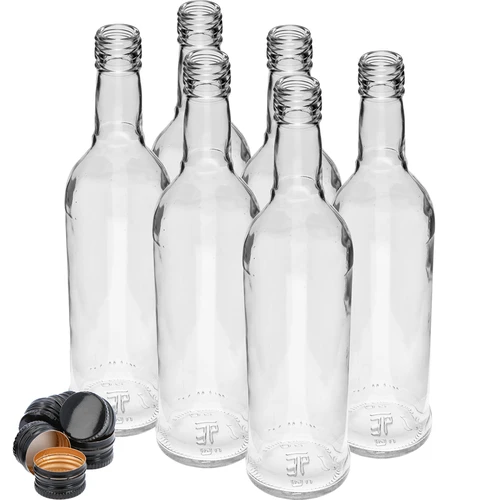 Fles 500 ml Slank, met zwarte dop, voor wodka, 6 stuks - 3 ['flessen met doppen', ' fles met dop', ' sterke drank fles', ' sterke drank flessen', ' wodkafles', ' wodkaflessen', ' sapfles', ' sapflessen', ' likeurfles', ' likeurflessen', ' alcoholflessen', ' alcoholfles', ' zwarte doppen', ' witte fles', ' schroeffles', ' schroefflessen', ' slanke flessen']