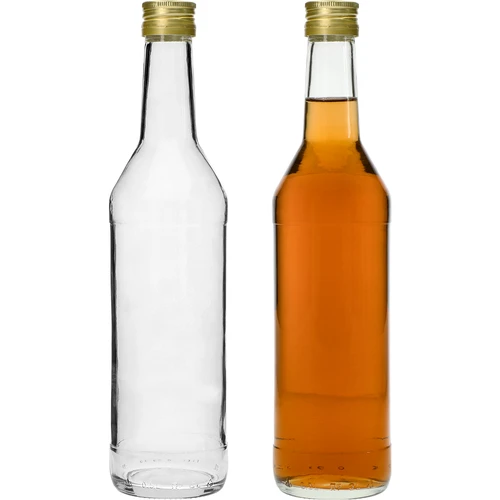 Fles 500 ml voor wodka recht met doppen - 8 stuks - 6 ['flessen met doppen', ' fles met dop', ' sterke drank fles', ' sterke drank flessen', ' wodkafles', ' wodkaflessen', ' sapfles', ' sapflessen', ' likeurfles', ' likeurflessen', ' alcoholflessen', ' fles voor alcohol', ' gouden doppen', ' witte fles', ' schroeffles', ' schroefflessen']
