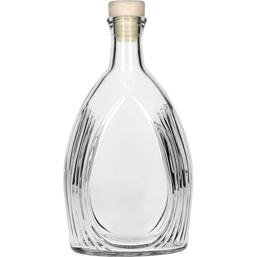 Fles "Banket" 500 ml, met kurk  - 1 ['fles', ' flessen', ' fles voor likeuren', ' fles voor zelfgestookte drank', ' fles voor alcohol', ' glazen fles met kurk', ' fles 500 ml met kurk', ' flessen voor kurk', ' set voor bruiloft', ' fles voor banket']
