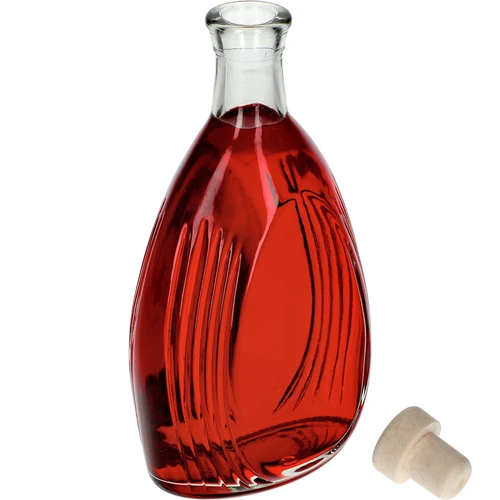Fles "Banket" 500 ml, met kurk - 3 ['fles', ' flessen', ' fles voor likeuren', ' fles voor zelfgestookte drank', ' fles voor alcohol', ' glazen fles met kurk', ' fles 500 ml met kurk', ' flessen voor kurk', ' set voor bruiloft', ' fles voor banket']
