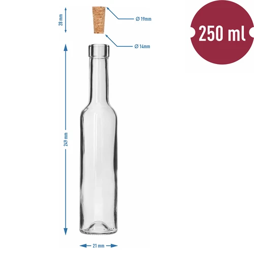 Fles BELISSIMO 250 ml, met natuurkurk, 1 stuk. - 5