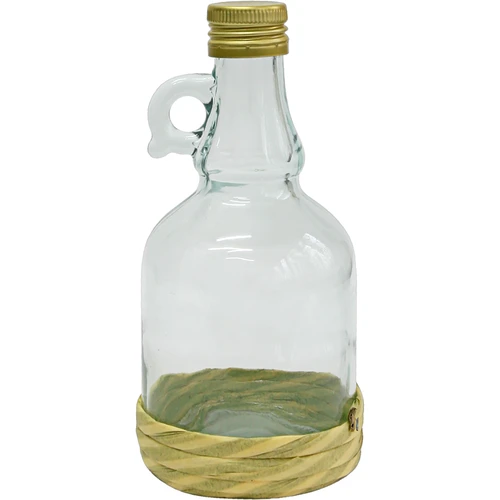 Fles Gallone 0,5 L in vlechtwerk, met dop  - 1 ['fles voor alcohol', ' decoratieve flessen voor alcohol', ' glazen fles voor alcohol', ' flessen voor zelfgestookte drank voor bruiloft', ' fles voor likeur', ' flessen voor wodka', ' fles voor wodka bruiloft', ' fles voor wodka doop', ' fles voor wodka communie', ' fles voor wijn', ' flessen voor wijn']