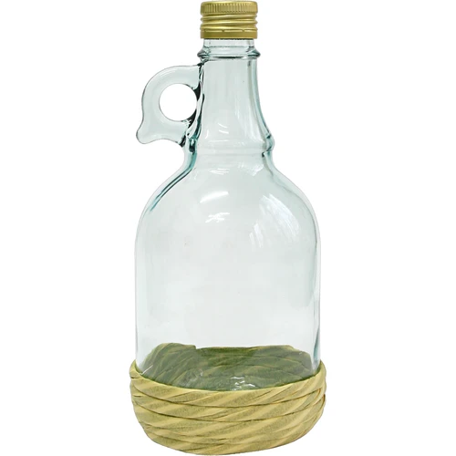 Fles Gallone 1L in vlechtwerk, met dop  - 1 ['fles voor alcohol', ' decoratieve flessen voor alcohol', ' glazen fles voor alcohol', ' flessen voor brouwsel voor bruiloft', ' fles voor likeur', ' flessen voor wodka', ' fles voor wodka bruiloft', ' fles voor wodka doop', ' fles voor wodka communie', ' fles voor wijn', ' flessen voor wijn']