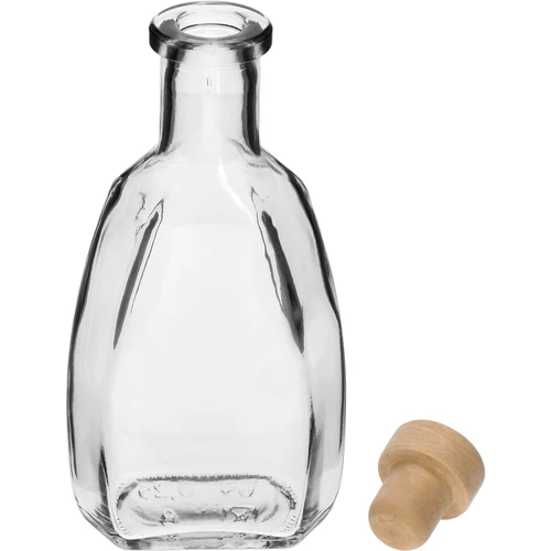 Fles HAIN 250 ml, met kurk - 2 ['fles voor likeur', ' flessen voor likeur', ' fles voor alcohol', ' decoratieve flessen voor alcohol', ' glazen fles voor alcohol', ' flessen voor zelfgestookte drank voor bruiloft', ' fles voor likeur', ' decoratieve flessen', ' fles voor wodka', ' fles voor wodka']