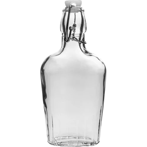 Fles heupfles 250 ml met hermetische sluiting  - 1 ['fles voor alcohol', ' decoratieve flessen voor alcohol', ' glazen fles voor alcohol', ' flessen voor zelfgestookte drank voor bruiloft', ' fles voor likeur', ' decoratieve flessen voor likeuren', ' fles voor wijn', ' fles voor wijn']