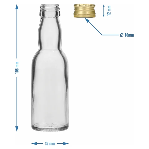 Flesje ‘Maluch’ met goudkleurige schroefdop, 40 ml, 10 stuks - 8