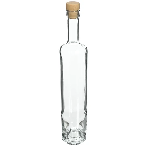Fles Marina met kurk, wit 0,5 L  - 1 ['fles voor alcohol', ' decoratieve flessen voor alcohol', ' glazen fles voor alcohol', ' flessen voor zelfgestookte drank voor bruiloft', ' fles voor likeur', ' decoratieve flessen voor likeuren']
