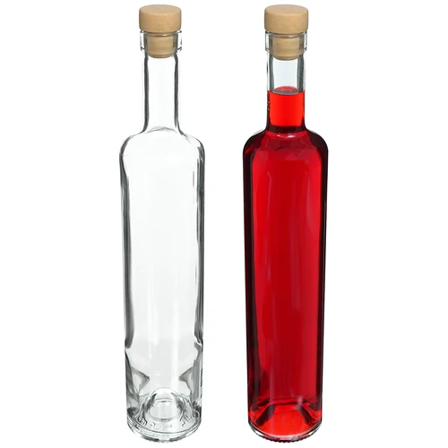 Fles Marina met kurk, wit 0,5 L - 3 ['fles voor alcohol', ' decoratieve flessen voor alcohol', ' glazen fles voor alcohol', ' flessen voor zelfgestookte drank voor bruiloft', ' fles voor likeur', ' decoratieve flessen voor likeuren']