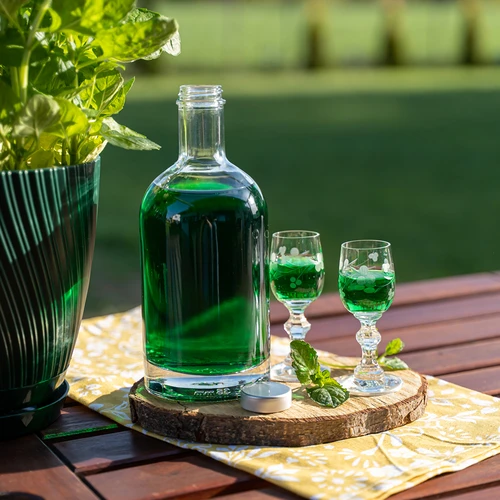 Fles Miss Barku met dop 700ml - 6 ['fles voor alcohol', ' decoratieve flessen voor alcohol', ' glazen fles voor alcohol', ' flessen voor zelfgestookte drank voor bruiloft', ' fles voor likeur', ' decoratieve flessen voor likeuren']