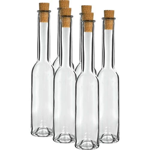 Fles voor likeur 200 ml 6 stuks + 6 kurken 23/18  - 1 ['fles voor alcohol', ' decoratieve flessen voor alcohol', ' glazen fles voor alcohol', ' flessen voor zelfgestookte drank voor bruiloft', ' fles voor likeur', ' fles voor wijn', ' flessen voor wijn', ' likeur']