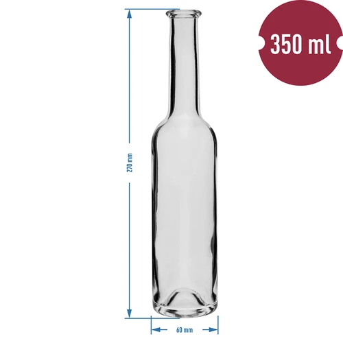 Fles voor likeur 350 ml 6 stuks + 6 kurken - 6 ['voor likeur', ' voor likeur', ' huisgemaakte likeur', ' voor kersenlikeur', ' als cadeau', ' decoratieve fles', ' voor sap', ' voor sap', ' set flessen', ' glazen flessen']
