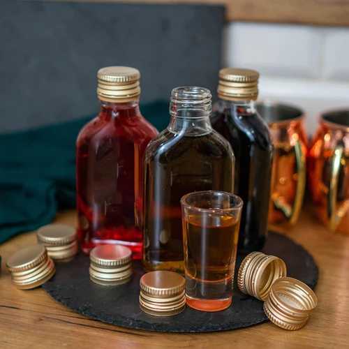 Fles voor likeuren heupfles 100 ml + dop 8 stuks - 4