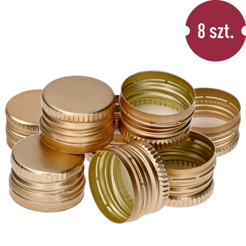 Flessendop fi 28/18 - goud - 8 stuks - 2 ['dop', ' doppen', ' schroefdop', ' schroefdoppen', ' flessendoppen', ' gouden dop', ' dop voor alcohol']