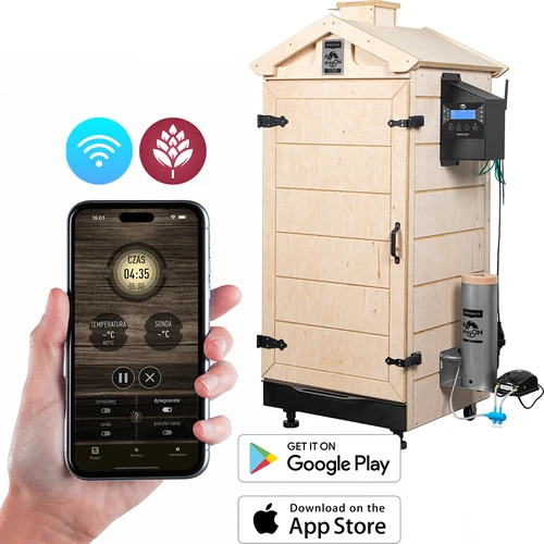 Frameloze rookkast dragON PLYWOOD NATURE met Wi-Fi-controller, 200L