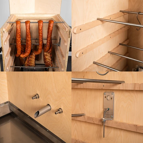 Frameloze rookoven dragON PLYWOOD NATURE met digitale regelaar, 200 L - 5