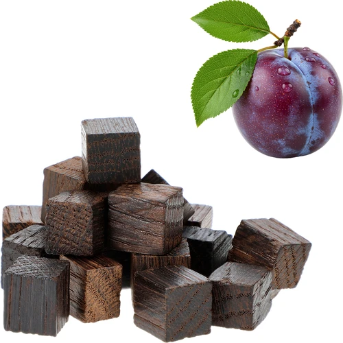 Franse eikenhouten blokjes, sterk geroosterd, gearomatiseerd - Pruim, 20g - 3