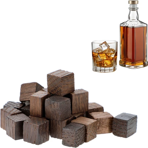 Franse eikenhouten blokjes, sterk geroosterd, gearomatiseerd - Whisky, 20g - 3