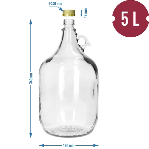 Gans Dame 5 L met dop - 6 ['gans', ' gans voor wijn', ' gans dame', ' dame 5 L', ' ballon 5 L', ' demijohn', ' ballon in mand', ' fles dame 5L in mand', ' ballon', ' gans voor wijn', ' gans voor brouwsel']