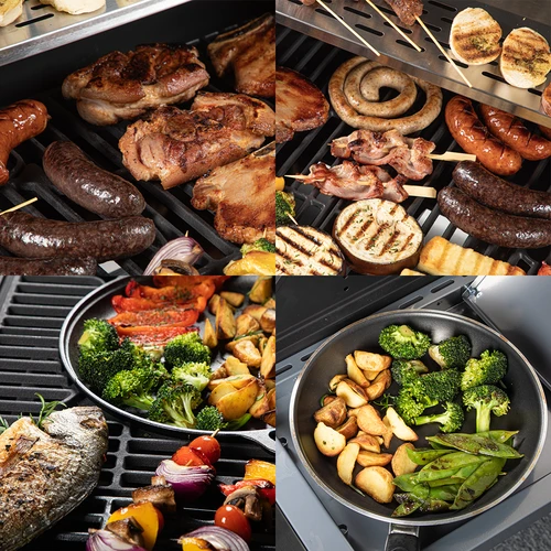 Gasbarbecue dragON BBQ201, 18,8 kW, zilver - 11 ['gasbarbecue', ' moderne barbecue', ' welke barbecue te kopen', ' welke barbecue te kiezen', ' gietijzeren rooster', ' zijbrander', ' thermometer in de deksel', ' zijplank van de barbecue', ' mobiele barbecue', ' pizza-barbecue', ' barbecue met wielen', ' gemakkelijk schoon te maken barbecue', ' barbecue met hoog verwarmingsvermogen', ' ergonomische knoppen van de barbecue', ' barbecue met modern design', " aroma's op de branders van de barbecue", ' barbecue-accessoires', ' barbecue voor een goede prijs', ' stabiele barbecue', ' beste barbecueën', ' barbecue-uitrusting', ' stevige barbecue', ' multifunctionele barbecue', ' functionele barbecue', ' groenten barbecueën']