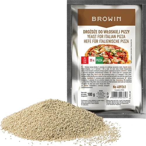 Gedroogde gist voor Italiaanse pizza - 100 g - 2 ['gedroogde gist', ' bakkersgist', ' Italiaanse pizza', ' pizzatopping', ' Browin gist', ' voor focaccia', ' voor bakken']