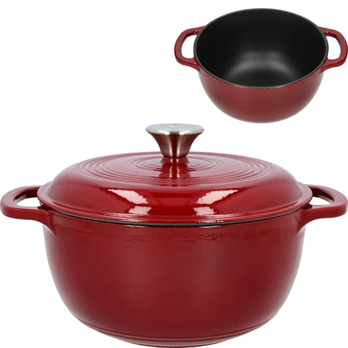 Geëmailleerde gietijzeren pot - bordeaux, 4 L  - 1 ['gietijzeren potten', ' geëmailleerde gietijzeren potten', ' gietijzeren kookgerei', ' voordelen van gietijzeren kookgerei', ' geëmailleerd gietijzer', ' koken in een gietijzeren pot', ' gietijzeren pot met email', ' pot in ecru kleur', ' pot in bordeaux kleur', ' pot in salie kleur', ' waarom koken in gietijzeren potten', ' als cadeau', ' welke gietijzeren potten te kiezen']
