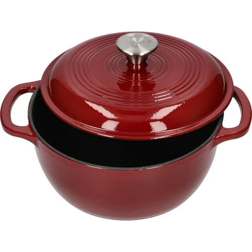 Geëmailleerde gietijzeren pot - bordeaux, 4 L - 2 ['gietijzeren potten', ' geëmailleerde gietijzeren potten', ' gietijzeren kookgerei', ' voordelen van gietijzeren kookgerei', ' geëmailleerd gietijzer', ' koken in een gietijzeren pot', ' gietijzeren pot met email', ' pot in ecru kleur', ' pot in bordeaux kleur', ' pot in salie kleur', ' waarom koken in gietijzeren potten', ' als cadeau', ' welke gietijzeren potten te kiezen']