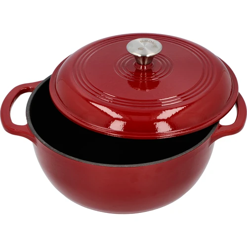 Geëmailleerde gietijzeren pot - bordeaux, 5,8L - 2 ['gietijzeren potten', ' geëmailleerde gietijzeren potten', ' gietijzeren kookgerei', ' voordelen van gietijzeren kookgerei', ' geëmailleerd gietijzer', ' koken in een gietijzeren pot', ' gietijzeren pot met email', ' pot in ecru kleur', ' pot in bordeaux kleur', ' pot in salie kleur', ' waarom koken in gietijzeren potten', ' als cadeau', ' welke gietijzeren potten te kiezen']