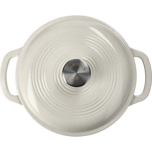 Geëmailleerde gietijzeren pot - ecru, 4 L - 3 ['gietijzeren potten', ' geëmailleerde gietijzeren potten', ' gietijzeren kookgerei', ' voordelen van gietijzeren kookgerei', ' geëmailleerd gietijzer', ' koken in een gietijzeren pot', ' gietijzeren pot met email', ' pot in ecru kleur', ' pot in bordeauxrode kleur', ' pot in saliegroene kleur', ' waarom koken in gietijzeren potten de moeite waard is', ' als cadeau', ' welke gietijzeren potten te kiezen']