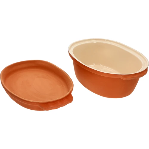 Geglazuurde Romeinse pot 4,5 L (meanders) - 5 ['Romeinse pot', ' vetvrij braden', ' stomen', ' gezond koken', ' voor vlees', ' voor het braden van vlees', ' voor brood', ' voor vis', ' voor vegetariërs', ' eenpansgerechten', ' gerechten voor kinderen', ' dieetgerechten', ' voor het bakken van brood', ' geëmailleerde Romeinse pot', ' gecoate Romeinse pot', ' geglazuurde Romeinse pot', ' kleipot', ' Romeins vat', ' Romeinse vorm', ' kleien pot', ' Romeinse pot met deksel', ' vat met deksel', ' cadeau-idee']