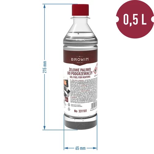 Gelbrandstof voor rookovenverwarmers 0,5 L - 2 ['brandstof voor rookoven', ' gelbrandstof voor rookoven', ' gelbrandstof voor mini-rookoven', ' gelbrandstof voor balkonrookoven', ' geurloze gelbrandstof']
