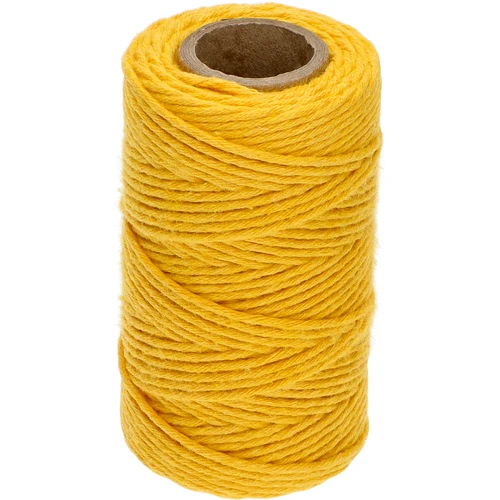 Gele katoenen koord 2 mm/55 m/100 g  - 1 ['katoenen koord', ' katoenen touw', ' koord voor delicate planten', ' natuurlijk koord', ' ecokoord', ' koord voor macramé', ' koord voor binden', ' koord voor handwerk', ' koord voor aanspannen', ' gele koord', ' gele touw']