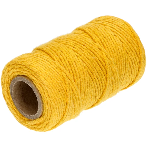 Gele katoenen koord 2 mm/55 m/100 g - 2 ['katoenen koord', ' katoenen touw', ' koord voor delicate planten', ' natuurlijk koord', ' ecokoord', ' koord voor macramé', ' koord voor binden', ' koord voor handwerk', ' koord voor aanspannen', ' gele koord', ' gele touw']