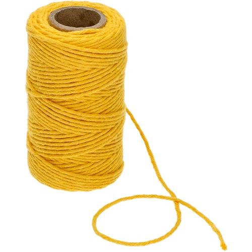Gele katoenen koord 2 mm/55 m/100 g - 3 ['katoenen koord', ' katoenen touw', ' koord voor delicate planten', ' natuurlijk koord', ' ecokoord', ' koord voor macramé', ' koord voor binden', ' koord voor handwerk', ' koord voor aanspannen', ' gele koord', ' gele touw']