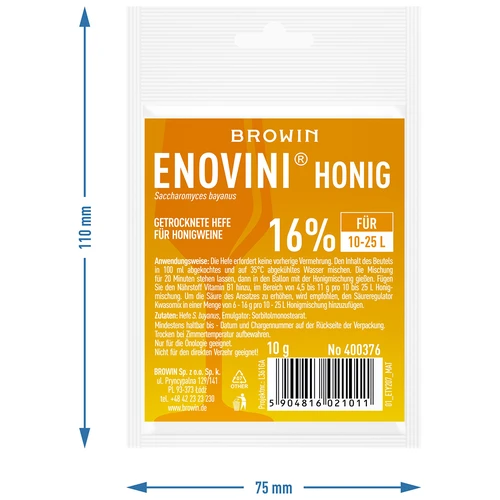 Getrocknete hefe für honigweine Enovini Honig 10g - 3 ['gist voor mede', ' gist voor honing', ' hoe maak je mede']