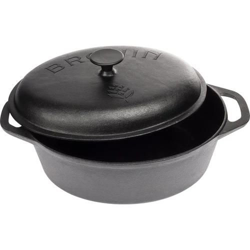 Gietijzeren braadpan, 5,5 L  - 1 ['gietijzeren pan', ' braadpan', ' gietijzeren servies', '']