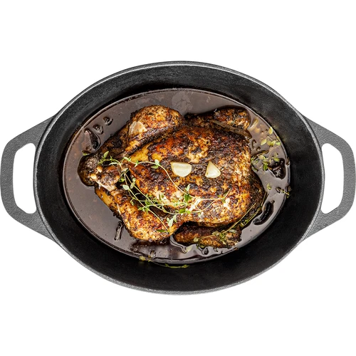 Gietijzeren braadpan, 5,5 L - 4 ['gietijzeren pan', ' braadpan', ' gietijzeren servies', '']