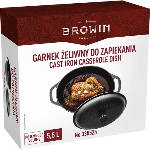 Gietijzeren braadpan, 5,5 L - 6 ['gietijzeren pan', ' braadpan', ' gietijzeren servies', '']