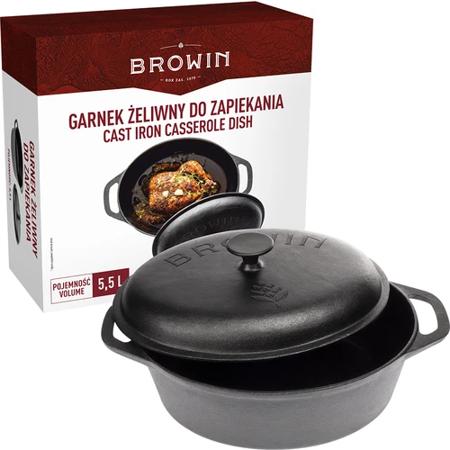 Gietijzeren braadpan, 5,5 L - 5 ['gietijzeren pan', ' braadpan', ' gietijzeren servies', '']