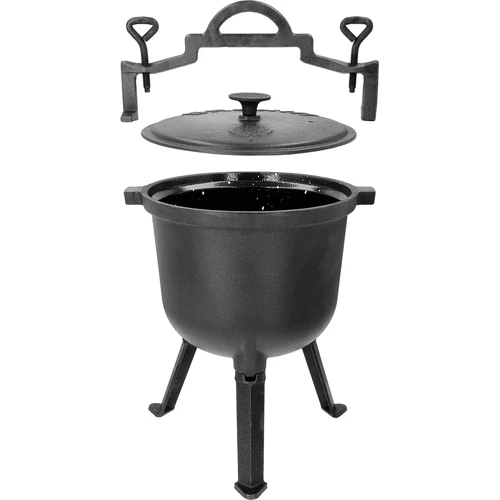 Gietijzeren jachtketel met geëmailleerd interieur, 8 L - 2 ['gietijzeren ketel', ' ketel voor vuurplaats', ' Hongaarse ketel', ' jachtpot', ' geëmailleerde ketel', ' jachtketel', ' ketel met geëmailleerd interieur', ' gietijzeren kookgerei', ' gietijzeren kookgerei met email', ' koken in een ketel', ' koken boven een kampvuur', ' koken in de buitenlucht', ' beste ketel', ' cadeau', ' barbecue']