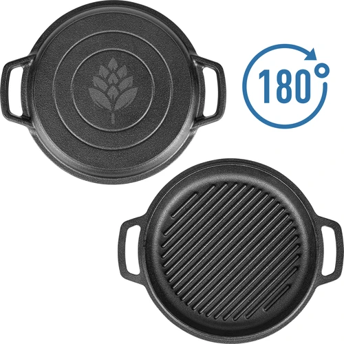 Gietijzeren pot met pan, 3,5 L - 6 ['pot met pan', ' 2 in 1', ' gietijzeren pot', ' gietijzeren pan', ' gietijzeren koekenpan', ' set van gietijzeren kookgerei', ' om te koken', ' om te bakken', ' om te braden', ' voor kampvuur', ' grillpan']
