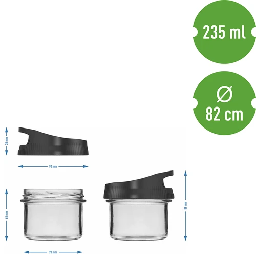 Glazen container 235 ml, met deksel om op te hangen - 5 ['glazen container', ' container', ' glazen container met deksel', ' glazen container om op te hangen', ' deksel met handvat', ' container om op te hangen', ' kruidencontainer', ' container voor droge producten', ' potcontainer 235 ml']