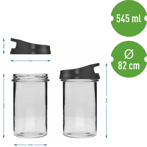 Glazen container 545 ml, met deksel om op te hangen - 5 ['glazen container', ' container', ' glazen container met deksel', ' glazen container om op te hangen', ' deksel met handvat', ' container om op te hangen', ' kruidencontainer', ' container voor droge producten', ' innovatief deksel', ' potcontainer 545 ml']